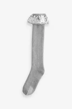 Резиновые носки с пайетками 1 упаковка Next, серый