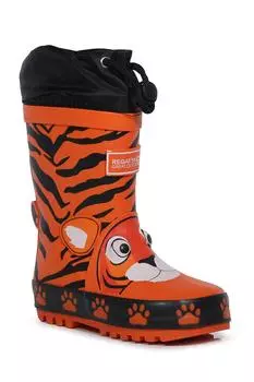 Резиновые резиновые сапоги Mudplay Junior с анималистичным дизайном Regatta, оранжевый