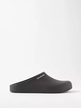 Резиновые сабо с логотипом Balenciaga, черный
