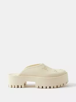 Резиновые сабо с перфорацией gg Gucci, белый