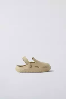 Резиновые сабо ZARA, песочно-коричневый