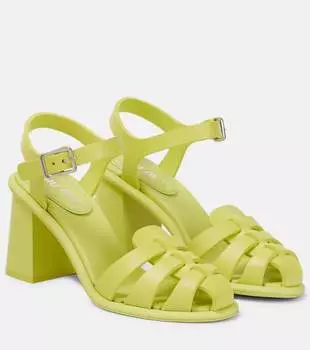 Резиновые сандалии Miu Miu, Lime