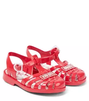 Резиновые сандалии с логотипом Kenzo, красный