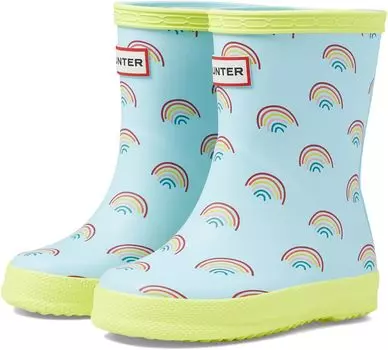 Резиновые сапоги Classic Mini Rainbow Boot Hunter, цвет Bleached Blue/Zesty Yellow