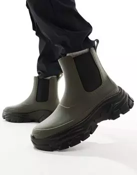 Резиновые сапоги цвета хаки ASOS DESIGN