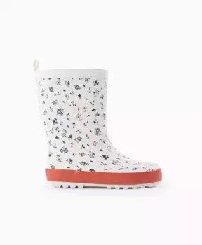 Резиновые сапоги для девочки с цветочным принтом Zippy, оранжевый
