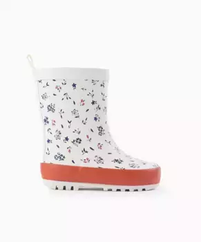 Резиновые сапоги для девочки с цветочным принтом Zippy, оранжевый