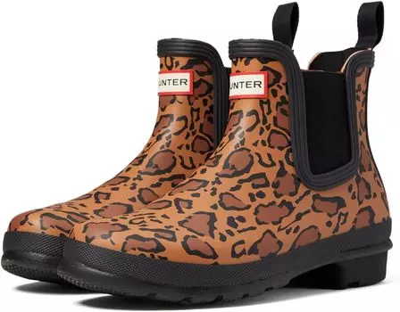 Резиновые сапоги Original Chelsea Leopard Print Hunter, цвет Rich Tan/Saddle/Black