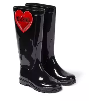 Резиновые сапоги с аппликацией Moschino, черный
