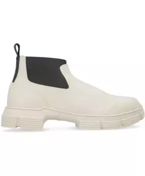 Резиновые сапоги с боковыми эластичными вставками. Ganni, бежевый