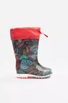 Резиновые сапоги с кулиской Coccodrillo с принтом и текстурированной светящейся подошвой