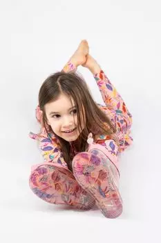 Резиновые сапоги с кулиской Coccodrillo с текстурированной и светящейся подошвой