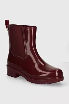 Резиновые сапоги Tommy Hilfiger FLAG RAINBOOT, гранатовый