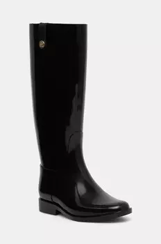 Резиновые сапоги Tommy Hilfiger TH STUD RUBBER LONG RAINBOOT, черный
