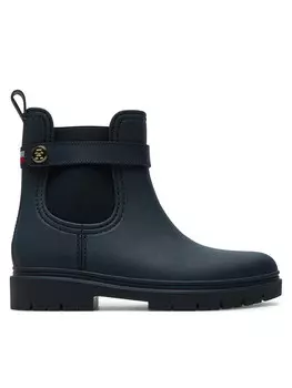 Резиновые сапоги Tommy Hilfiger Th Stud Rubberised Rainboot FW0FW08168, темно-синий