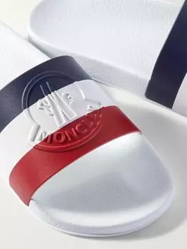 Резиновые шлепанцы Basile с тисненым логотипом MONCLER, белый
