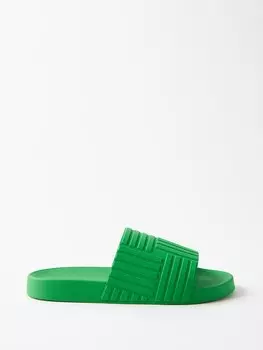 Резиновые шлепанцы intrecciato Bottega Veneta, зеленый