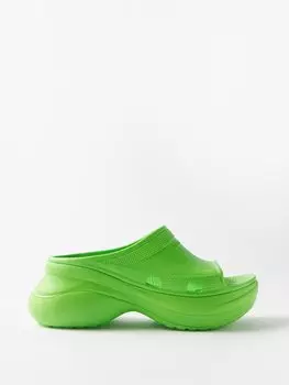 Резиновые шлепанцы из коллаборации с crocs Balenciaga, зеленый