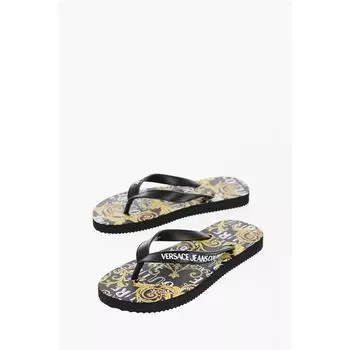 Резиновые шлепанцы JEANS COUTURE с принтом в стиле барокко Versace, Yellow