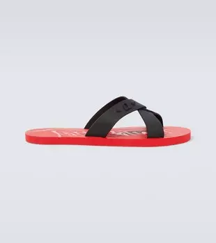 Резиновые шлепанцы Loubi Cross Christian Louboutin, красный