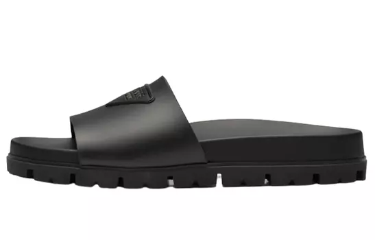 Резиновые шлепанцы Prada черные (мужские)