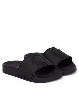 Резиновые шлепанцы с декором medusa Versace Kids, черный