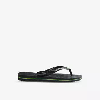 Резиновые шлепанцы с логотипом Brasil Havaianas, черный