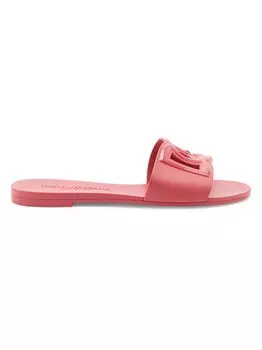 Резиновые шлепанцы с логотипом Interlock DOLCE&GABBANA, фуксия