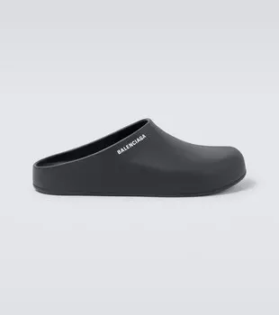 Резиновые тапочки для бассейна Balenciaga, черный