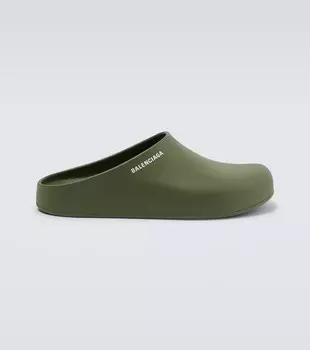 Резиновые тапочки для бассейна Balenciaga, зеленый