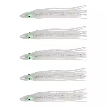 Резиновый осьминог 6 см белый/перламутр 5 шт. FLASHMER