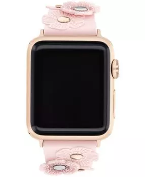 Резиновый ремешок apple watch 38/40/41 мм для женщин с румянами чайной розы COACH