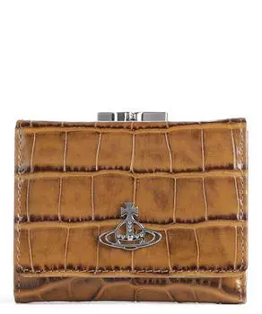 RFID-кошелек из телячьей кожи с тиснением Vivienne Westwood, коричневый