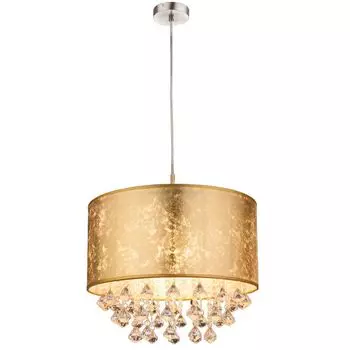 RGB светодиодный хрустальный подвесной светильник из текстиля золотого цвета AMY etc-shop