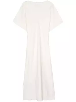 Rhe атласное платье миди с вырезом-лодочкой, нейтральный цвет