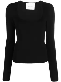 Rhe бесшовный джемпер с квадратным вырезом, черный