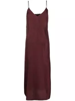 Rhe платье-комбинация с боковым разрезом, красный