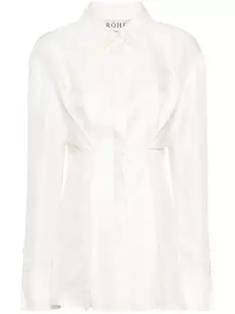 Rhe шелковая рубашка Waisted, белый