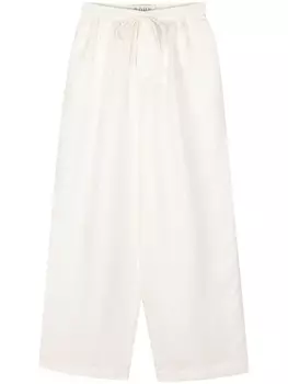 Rhe шелковые брюки широкого кроя, нейтральный цвет