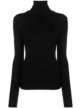 Rhe топ из шерсти мериноса с высоким воротником, черный