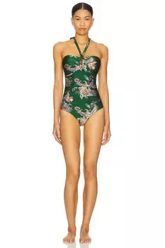 Rhiannon купальник-монокини с широкими бретелями Zimmermann, teal multi paisley