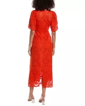 RHODE Eda Платье миди, красный