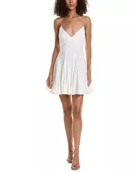 RHODE Maria льняное мини-платье, белый