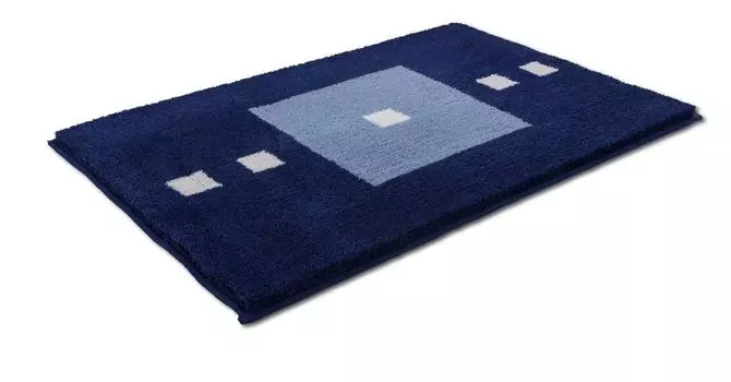 Rhomtuft Cubus коврик для ванной квадратный 70 x 120 см цвет королевский/аква/серебристо-серый