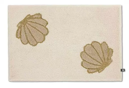 Rhomtuft коврик для ванной ракушка квадратный 50 х 65 см цвет эдельвейс/золото/кремовый