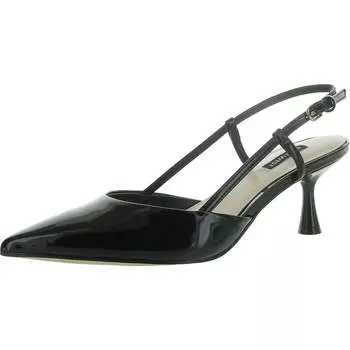 Rhonda 3 женские лакированные туфли с острым носком и открытой пяткой на каблуке Nine West, черный