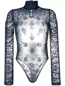 RHUDE боди с вышивкой, синий