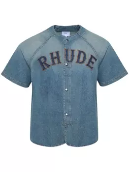 RHUDE джинсовая рубашка Baseball, синий