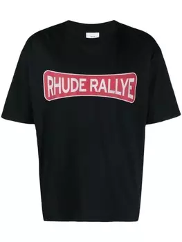 RHUDE футболка Rallye с логотипом, черный