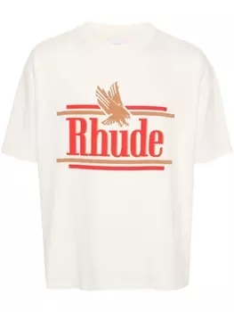 RHUDE футболка с логотипом, нейтральный цвет